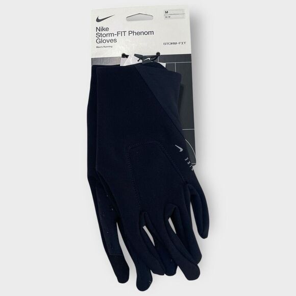 Nike Storm-Fit Phenom Mens Black Gloves size Medium DA7059-010 New - Picture 1 of 7